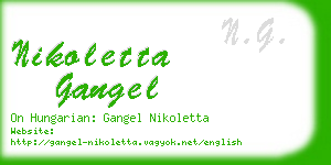 nikoletta gangel business card